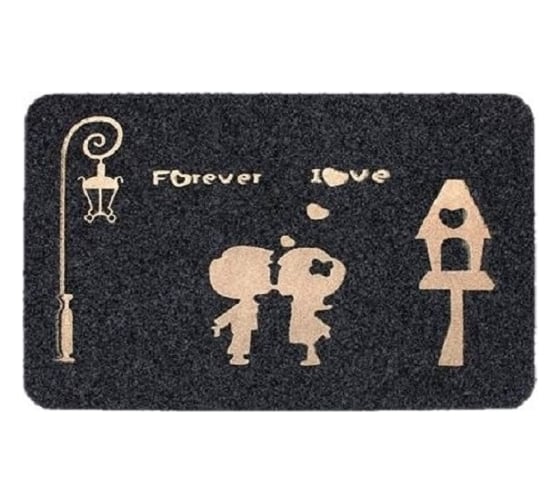 Изображение товара Влаговпитывающий коврик ComeForte ВЕЛЮР ЛЮБОВЬ НАВСЕГДА 40x60 см серый TCLR/W-308