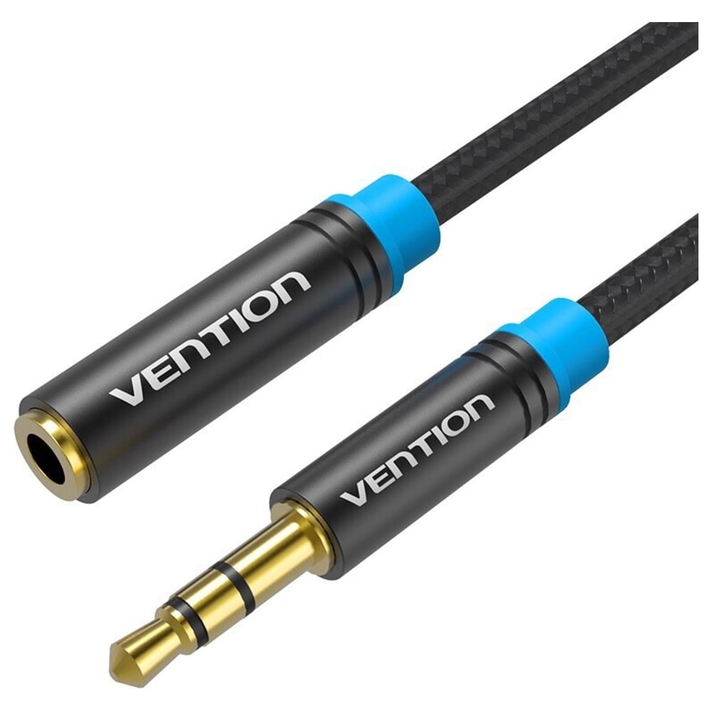 Изображение товара Кабель-удлинитель VENTION аудио Jack 3,5 mm M/Jack 3,5 mm F - 2м Тканевая оплетка VAB-B06-B200-M