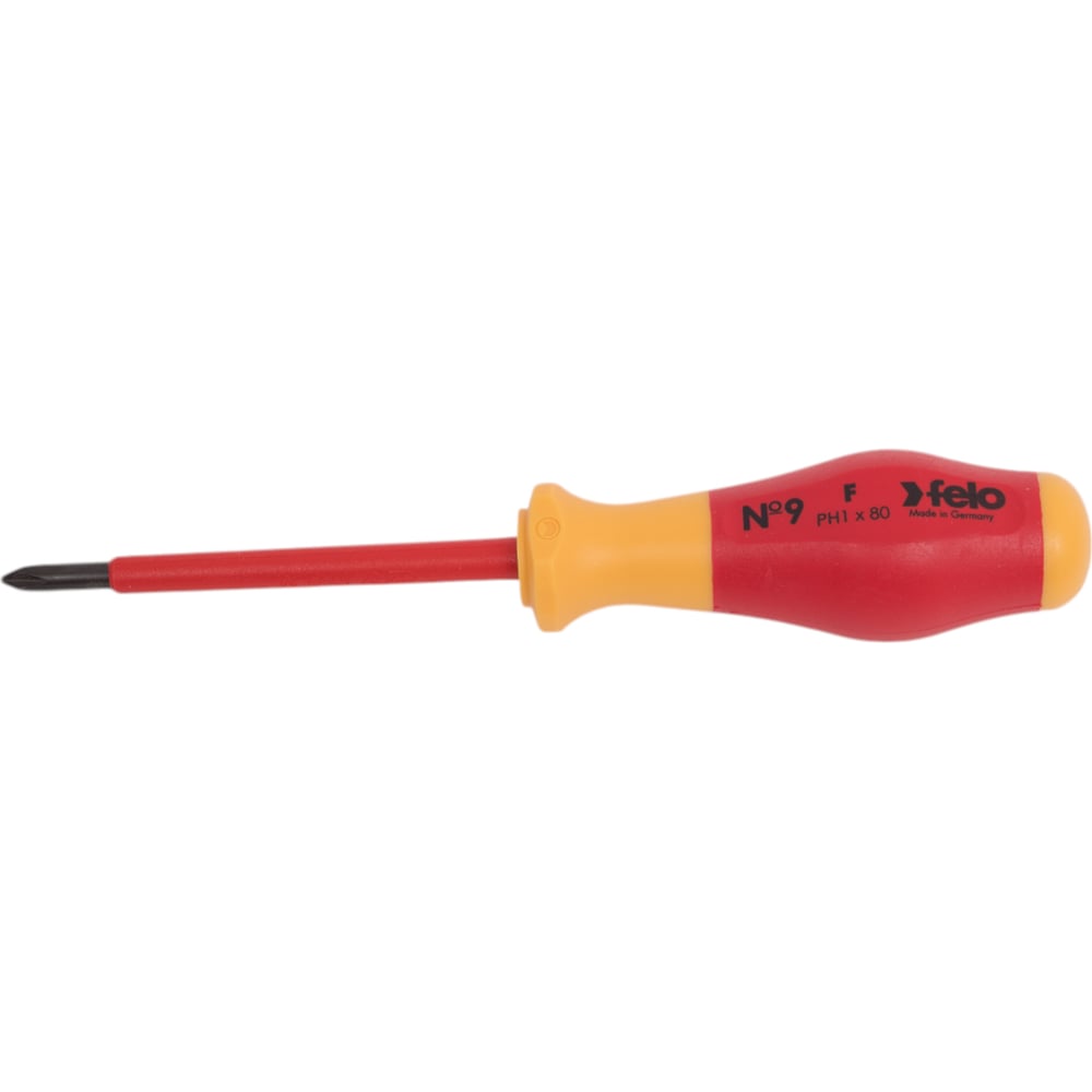 Диэлектрическая крестовая отвертка Felo PH1x80 91410290 предназначена для выполнения работ с крепежом PH1 под напряжением до 1000 В. Противоскользящий материал (Soft Grip) обеспечивает наибольшую передачу усилия на крепеж, препятствует появлению усталости и напряжения в руке при длительной работе инструментом. Комфортное внешнее покрытие ручки устойчиво к царапинам и агрессивным средам ГСМ. Продуманный дизайн двухкомпонентной рукоятки не позволяет инструменту скатываться с поверхности. Стержень изготовлен из высоколегированной хром-молибден-ванадиевой стали, закаленной в масле до твердости 60-64 HRC, для достижения наилучшего результата при работе. За счет черного наконечника (Black-Tip) обеспечивается точная посадка в крепеж.