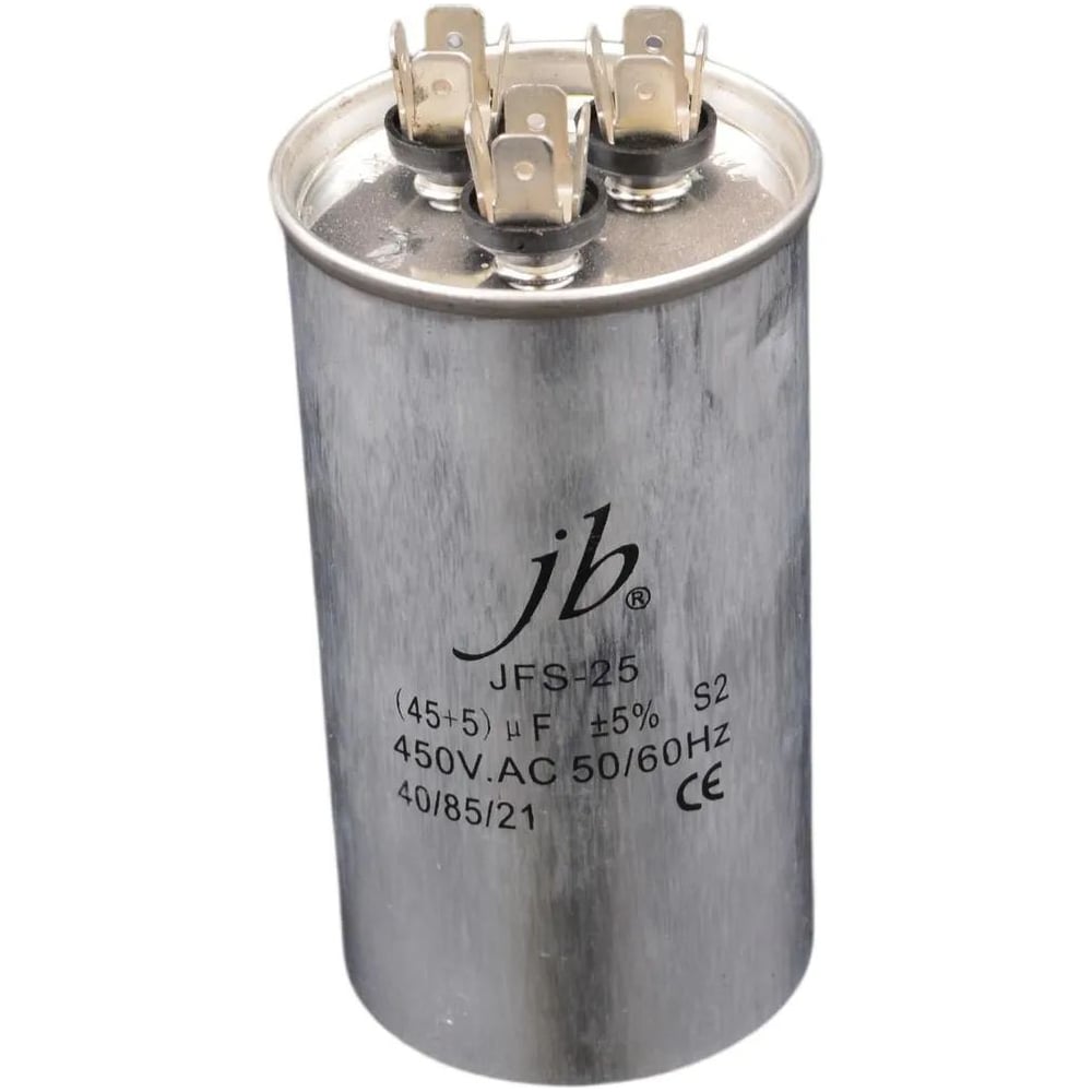 Изображение товара Пусковой конденсатор JB 45uF+5 450VAC для кондиционеров и техники Изображение товара Пусковой конденсатор JB 45uF+5 450VAC для кондиционеров и техники