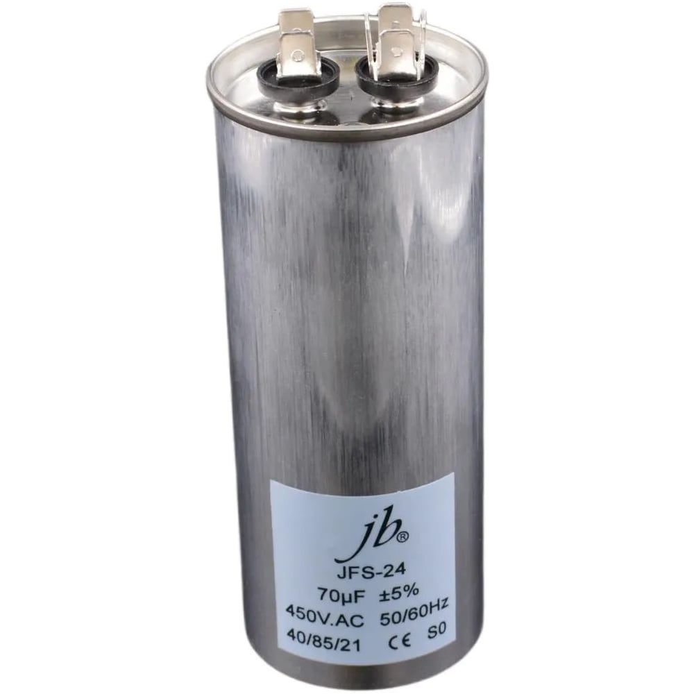 Изображение товара Пусковой конденсатор JB 70uF 450VAC +/-5_(JFS24A6706J000000B) JFS-24 (клеммы) 50_125 (алюминиевый корпус) 00-00017436 Изображение товара Пусковой конденсатор JB 70uF 450VAC +/-5_(JFS24A6706J000000B) JFS-24 (клеммы) 50_125 (алюминиевый корпус) 00-00017436