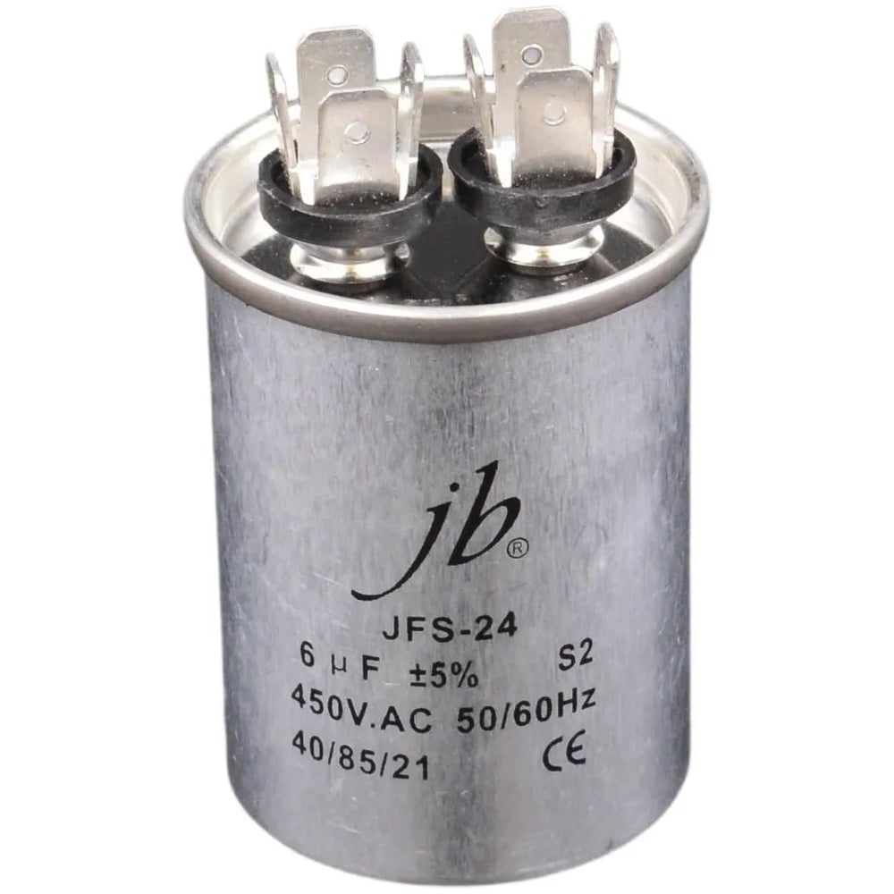 Изображение товара Пусковой конденсатор JB 6uF 450VAC +/-5_(JFS24A6605J000000B) JFS-24 (клеммы) 40_55 (алюминиевый корпус) 00-00017434