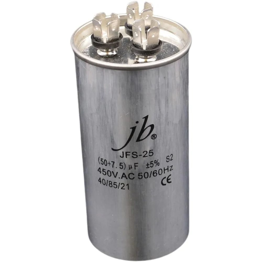 Изображение товара Пусковой конденсатор JB 50uF+7,5 450VAC +/-5_(JFS25A6575J000000B5075) JFS-25 (клеммы, для кондиционеров, 3 вывода) 55_115 (алюминиевый корпус) 00-00017456 Изображение товара Пусковой конденсатор JB 50uF+7,5 450VAC +/-5_(JFS25A6575J000000B5075) JFS-25 (клеммы, для кондиционеров, 3 вывода) 55_115 (алюминиевый корпус) 00-00017456