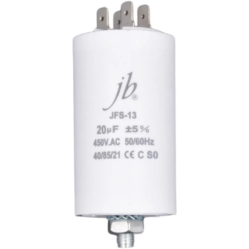 Изображение товара Пусковой конденсатор JB 20uF 450VAC +/-5_(JFS13A6206J000000B) JFS-13 (клеммы+болт) 40_70 00-00017341 Изображение товара Пусковой конденсатор JB 20uF 450VAC +/-5_(JFS13A6206J000000B) JFS-13 (клеммы+болт) 40_70 00-00017341