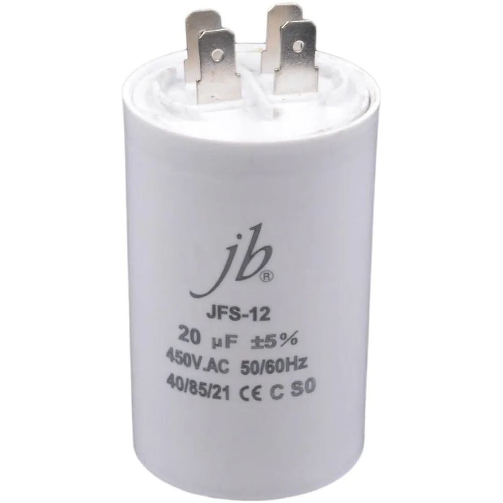 Изображение товара Пусковой конденсатор JB 20uF 450VAC +/-5_(JFS12A6206J000000B) JFS-12 (клеммы) 40_65 00-00017315 Изображение товара Пусковой конденсатор JB 20uF 450VAC +/-5_(JFS12A6206J000000B) JFS-12 (клеммы) 40_65 00-00017315
