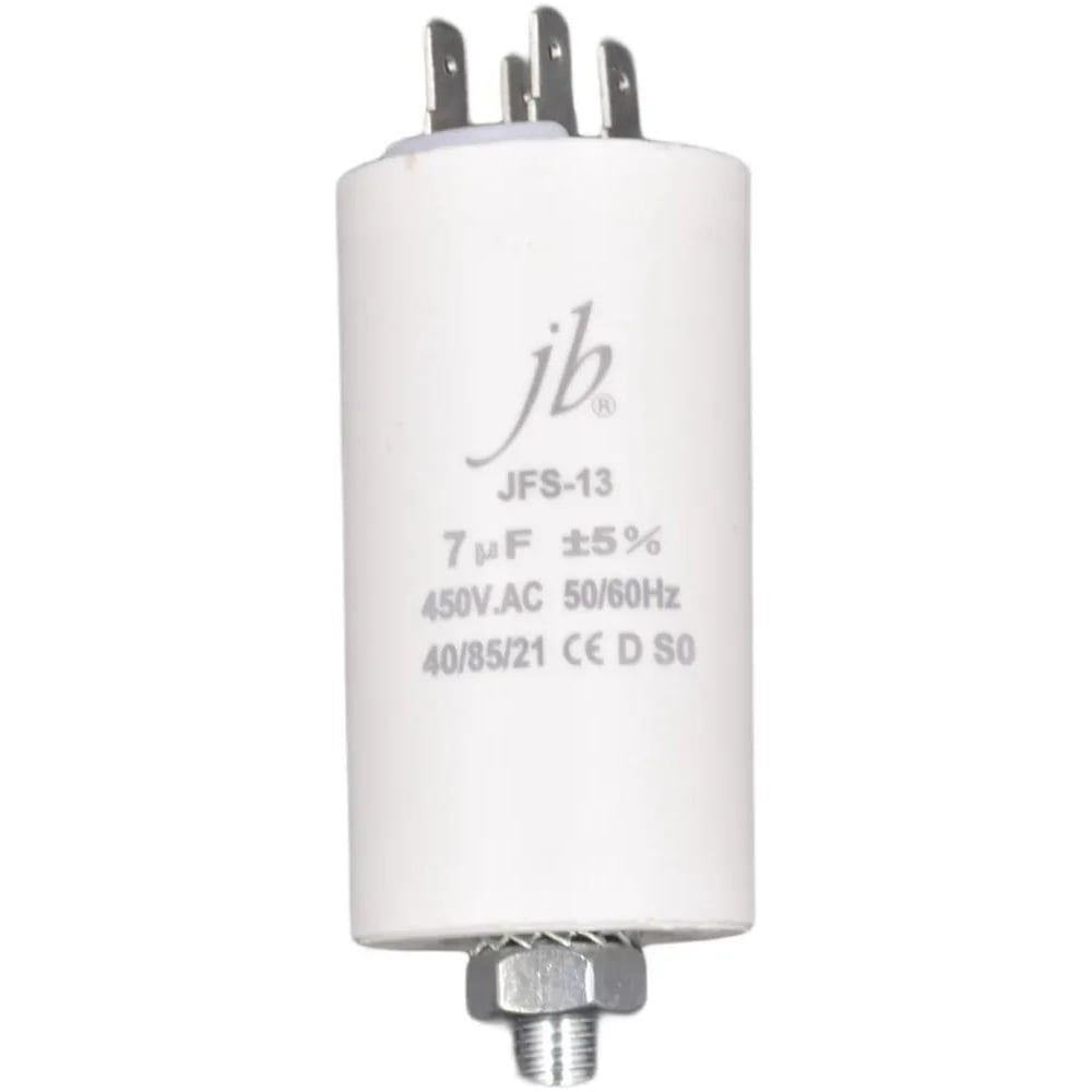 Изображение товара Пусковой конденсатор JB 7uF 450VAC +/-5_(JFS13A6705J000000B) JFS-13 (клеммы+болт) 35_65 00-00017356 Изображение товара Пусковой конденсатор JB 7uF 450VAC +/-5_(JFS13A6705J000000B) JFS-13 (клеммы+болт) 35_65 00-00017356