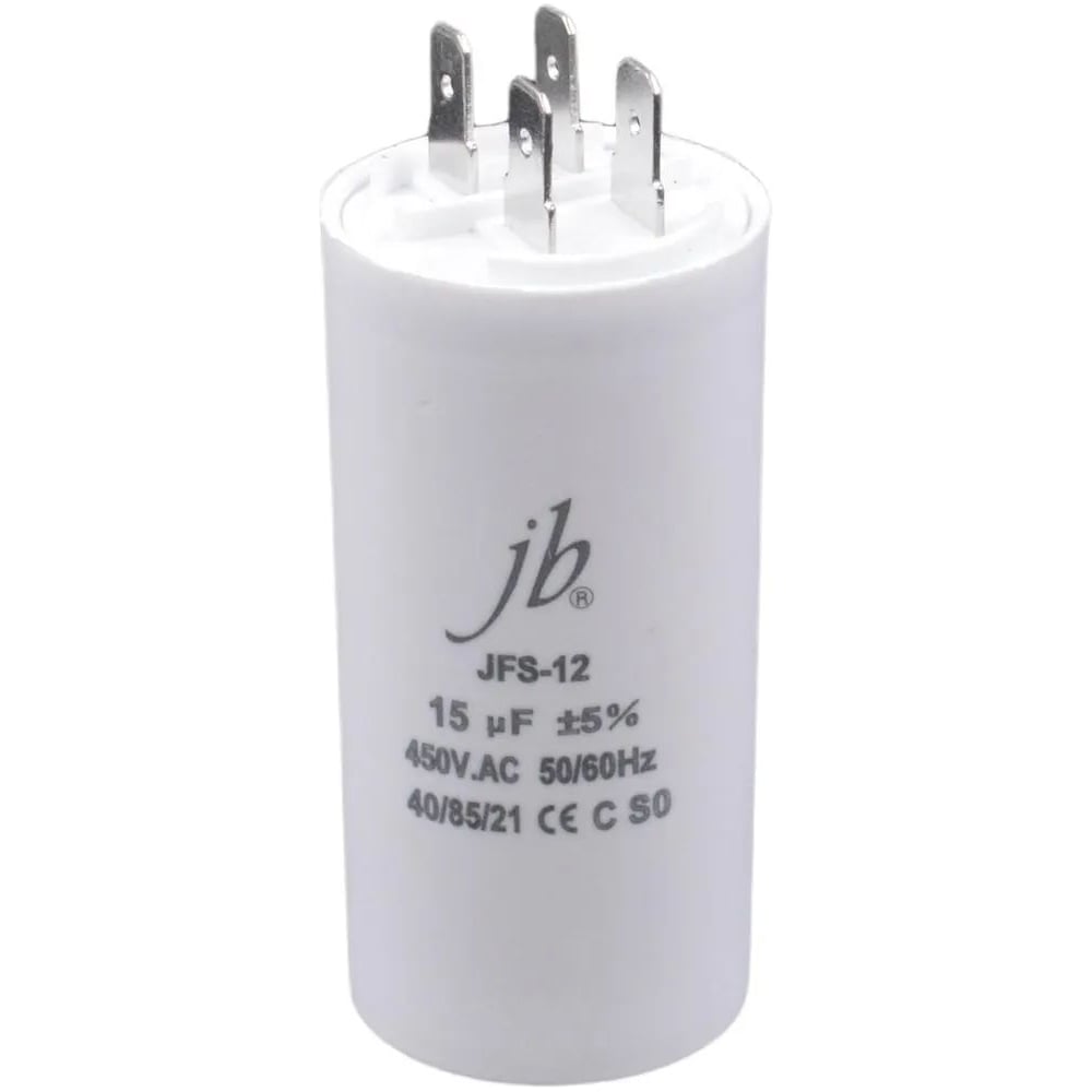 Изображение товара Пусковой конденсатор JB 15uF 450VAC +/-5_(JFS12A6156J000000B) JFS-12 (клеммы) 35_70 00-00017309 Изображение товара Пусковой конденсатор JB 15uF 450VAC +/-5_(JFS12A6156J000000B) JFS-12 (клеммы) 35_70 00-00017309