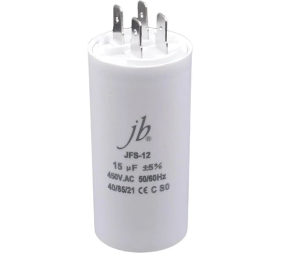 Изображение товара Пусковой конденсатор JB 15uF 450VAC +/-5_(JFS12A6156J000000B) JFS-12 (клеммы) 35_70 00-00017309
