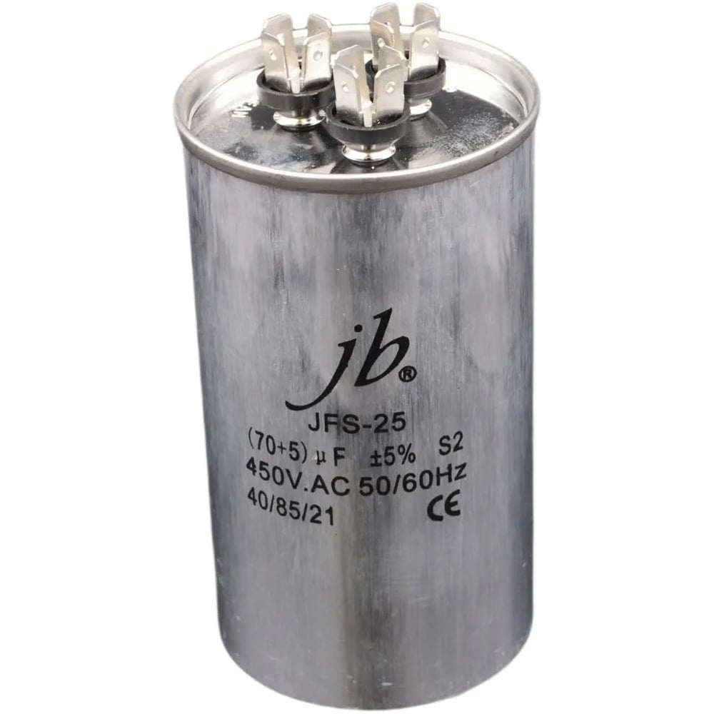 Пусковой конденсатор JB 70uF+5 450VAC +/-5_(JFS25A6570J000000B) JFS-25 (клеммы, для кондиционеров, 3 вывода) 65_116 (алюминиевый корпус) 00-00017464