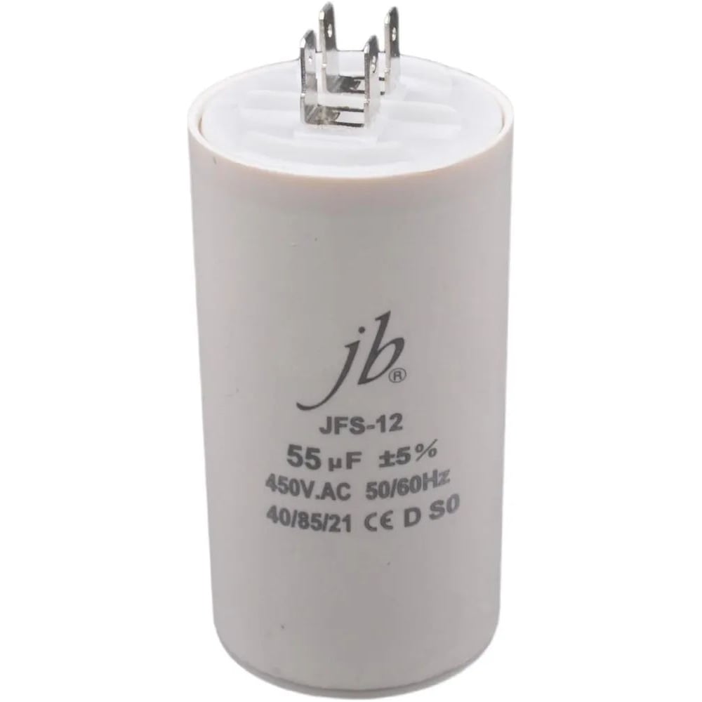 Изображение товара Пусковой конденсатор JB 55uF 450VAC +/-5_(JFS12A6556J000000B) JFS-12 (клеммы) 50_90 00-00017325 Изображение товара Пусковой конденсатор JB 55uF 450VAC +/-5_(JFS12A6556J000000B) JFS-12 (клеммы) 50_90 00-00017325