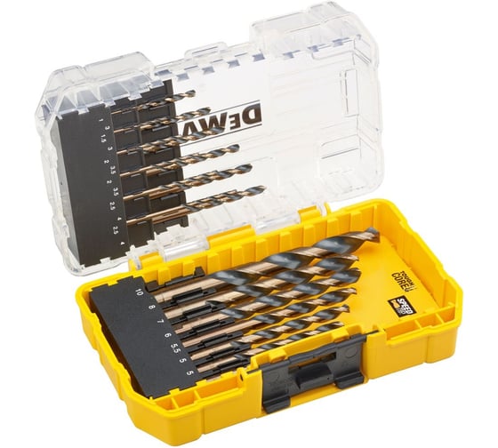Изображение товара Набор сверл по металлу DeWalt DT70728POS, 1-10 мм, 19 шт, в кейсе DT70728POS-QZ