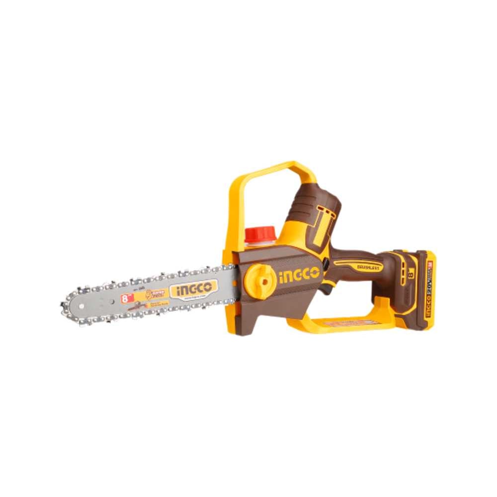 Изображение товара Пила цепная мини INGCO 8, акк, Б/щ, P20S (20В) CGSLI20882