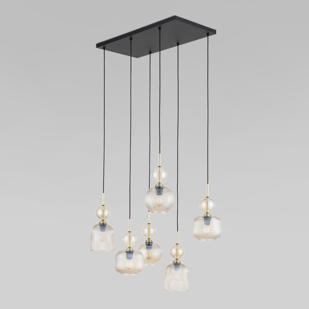 Изображение товара Подвесной светильник TK Lighting Sophia Cognac E14 с плафоном из фактурного стекла 11044 черный/янтарный a072559 Изображение товара Подвесной светильник TK Lighting Sophia Cognac E14 с плафоном из фактурного стекла 11044 черный/янтарный a072559