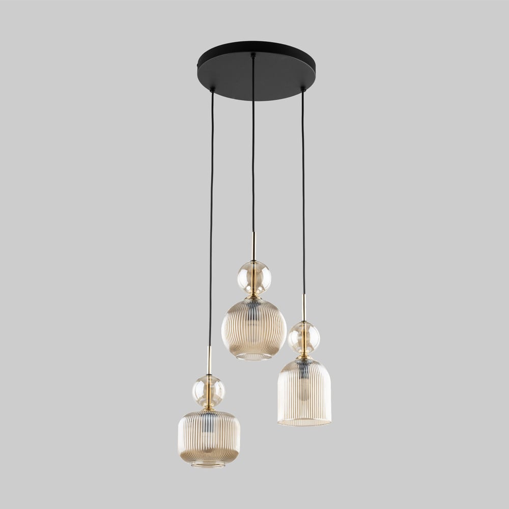 Изображение товара Подвесной светильник TK Lighting Sophia Cognac с стеклянными плафонами