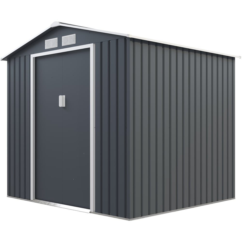 Изображение товара Сарай стальной Wotex Storage-03-3 темно-серый с белым 213х195х195 см