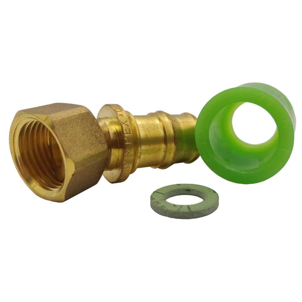 Изображение товара Прямой соединитель PEX BYR Оптима 1/2" с гайкой и гильзой для водопровода