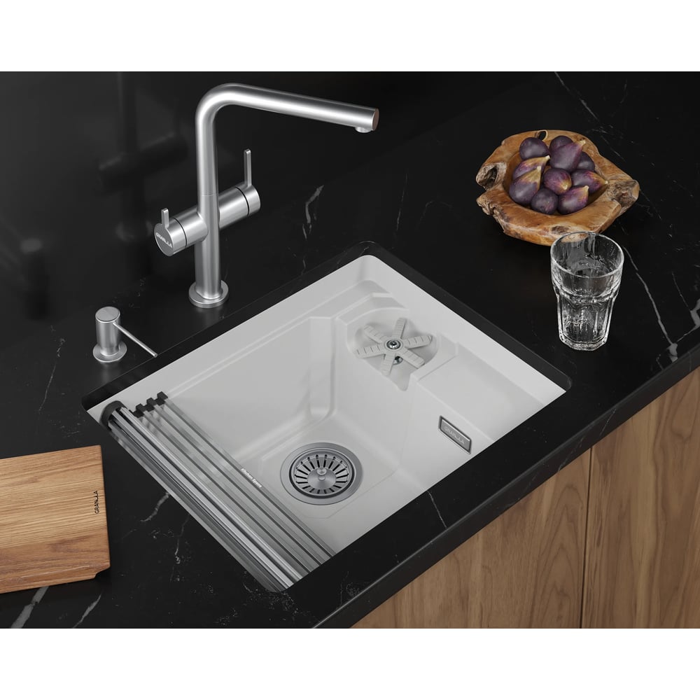 Изображение товара Кварцевая мойка для кухни GRANULA KS- 5505RU, АРКТИК Изображение товара Кварцевая мойка для кухни GRANULA KS- 5505RU, АРКТИК