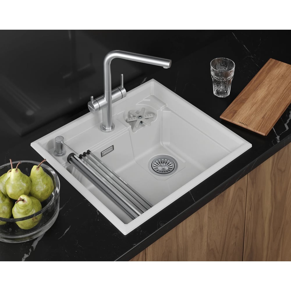 Изображение товара Кварцевая мойка для кухни GRANULA KS - 5807R, АРКТИК Изображение товара Кварцевая мойка для кухни GRANULA KS - 5807R, АРКТИК