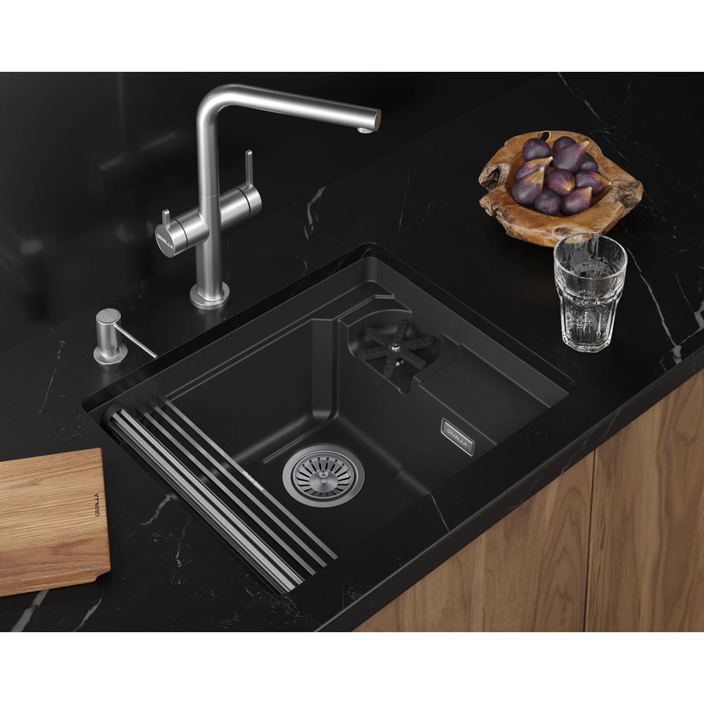 Изображение товара Кварцевая мойка для кухни GRANULA KS - 5505RU, ЧЁРНЫЙ Изображение товара Кварцевая мойка для кухни GRANULA KS - 5505RU, ЧЁРНЫЙ