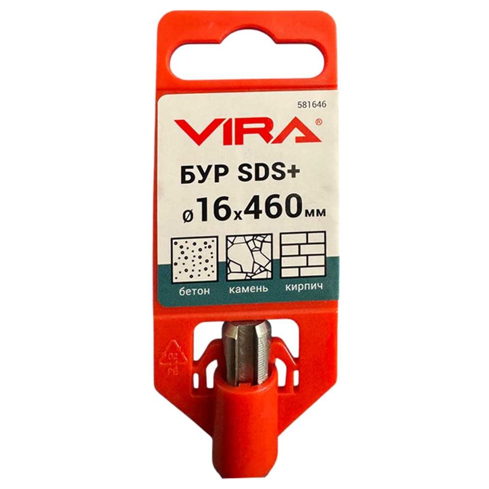 Изображение товара Бур по бетону VIRA SDS-plus 16 мм 460 мм для твердых материалов
