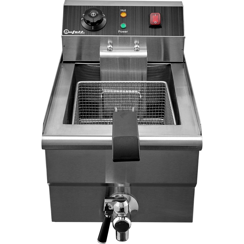 Фритюрница электрическая Bufett CFR 142 со сливным краном, 10л, с корзиной, 3000 Вт 641142