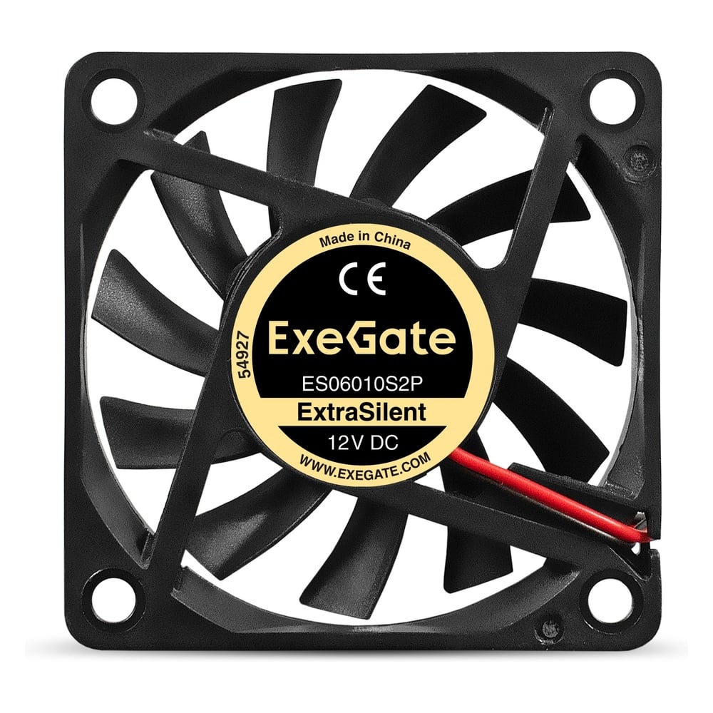 Вентилятор ExeGate 12В DC ExtraSilent ES06010S2P 60x60x10 мм, Sleeve bearing подшипник скольжения, 2pin, 2000RPM, 16dBA 299854