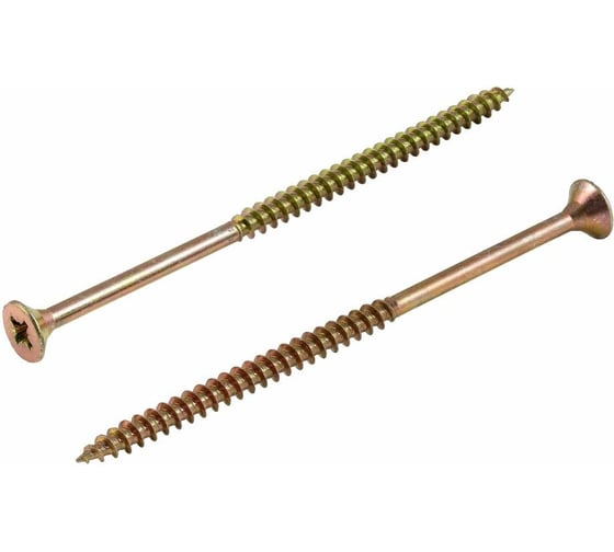 Изображение товара Универсальный саморез КВАДРА 6x60 желтый, потайная голова, цинк, уп. 5 шт. 604060058121