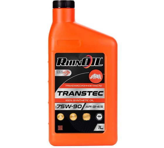 Изображение товара Масло трансмиссионное синтетическое RhinOIL ТРАНСТЕК SAE 75w-90 API GL-4/5 1л 4607182660747