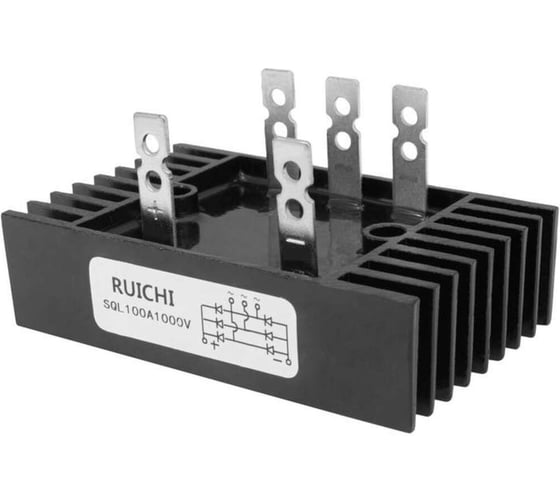 Изображение товара Диодный мост трёхфазный RUICHI SQL100A 100A 1000V (60x100) 61748