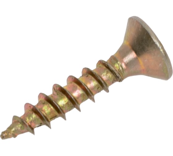 Изображение товара Универсальный саморез КВАДРА 4x20 желтый, потайная голова, цинк, уп. 20 шт. 404020208120