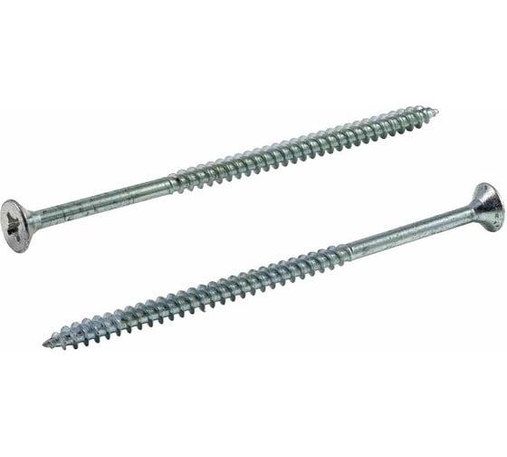 Изображение товара Универсальный саморез КВАДРА 6x180 белый, потайная голова, цинк, кор. 50 шт. 603180005005