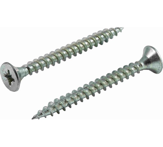 Изображение товара Универсальный саморез КВАДРА 5x50 белый, потайная голова, цинк, уп. 8 шт. 503050088120