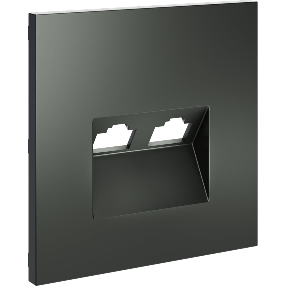 Накладка Voltum S70 для розетки компьютерной двойной RJ45+RJ45 кат.6, титан VLS001406