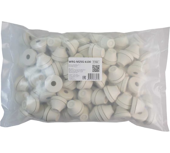 Изображение товара Фитинг пластиковый, втулка вводная WEYER WRG-M25G-k100 полипропилен, цвет серый, M25, кабель диаметр 11-17 мм, IP67, -40C-+110C, комплект-100 шт. WE4201801-100