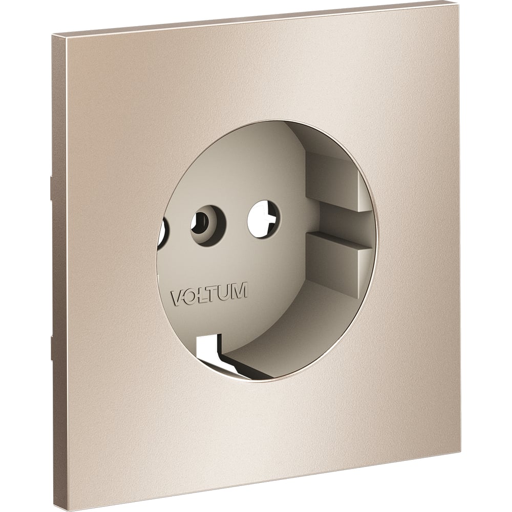 Накладка Voltum S70 Metal для розетки с заземлением, платина VLSM000610