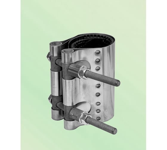 Изображение товара Ремонтный хомут ВЗПА свертная муфта из нержавеющей стали Ду 40, ОД 52-59, L=200 РА-00118