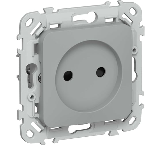 Изображение товара Розетка без заземления с защитными шторками IEK FLITE 10А РСш01-0-ФлС серый FI-R13-10-K03