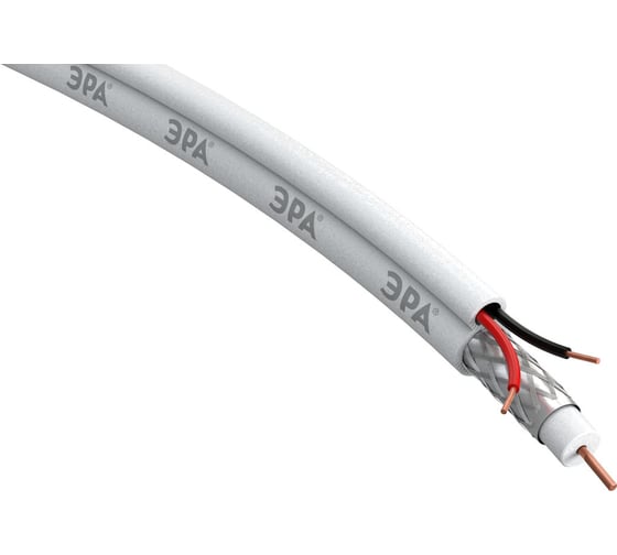 Изображение товара Кабель для аналогового видеонаблюдения ЭРА KK-0.5-PVC ККСВ-2x0,5 мм, бухта 200 м, белый, Б0052740