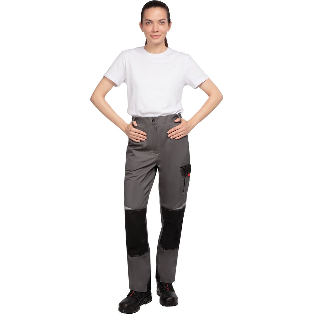 Брюки летние женские TOPFORT Грегаль (л23) серый/красный, размер 128-132, рост 170-176 2100520