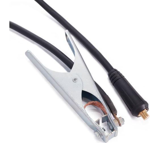 Изображение товара Сварочный кабель с клеммой заземления КГ 16 кв.мм, СКР 10-25, 200А, 3 м REXANT 16-0763