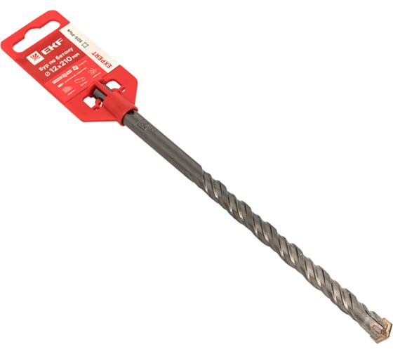 Изображение товара Бур по бетону SDS-plus, 12x210 мм, 4 резца, Expert EKF db-12-210-4x4