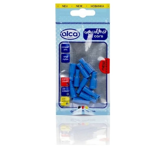 Изображение товара Круглый наконечник Alca с изоляцией для подключения кабелей синий 5,0 мм 10 шт 641550