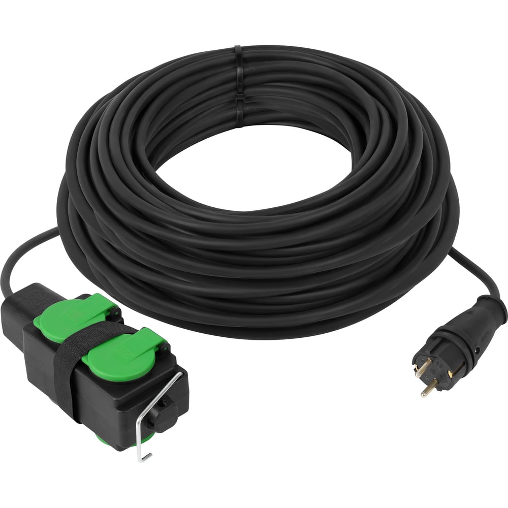 Изображение товара Удлинитель силовой ЭРА GREEN LINE UDL-KG-3x2, 5m-30m-IP44 с крышками с заземлением 4 розетки 30м КГ 3x2. 5мм2 IP44 Б0072582