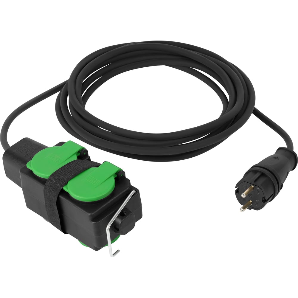 Удлинитель силовой ЭРА GREEN LINE UDL-KG-2x2, 5m-5m-IP44 с крышками 4 розетки 5м КГ 2x2. 5мм2 IP44 Б0072575