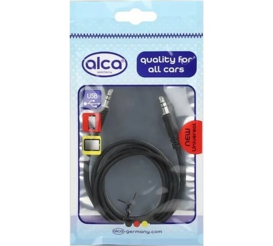 Изображение товара Кабель с разъемом Alca AUX 3.5 mm 1 м черный 510910