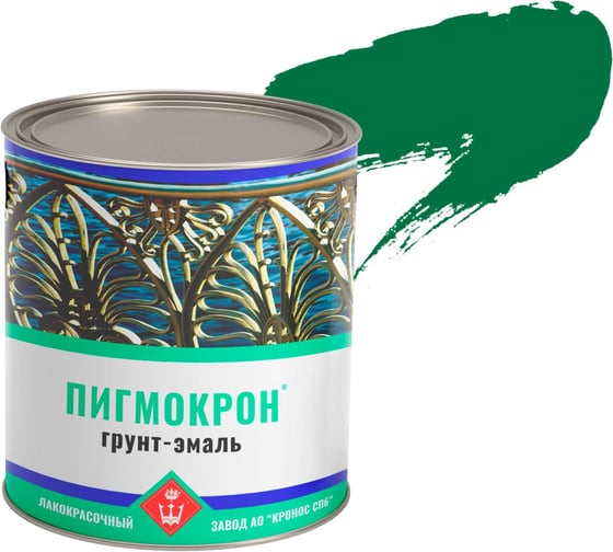 Изображение товара Пигмокрон грунт-эмаль КРОНОС СПб Зеленый мятный (RAL 6029), банка - 2,5 кг 4605578003369