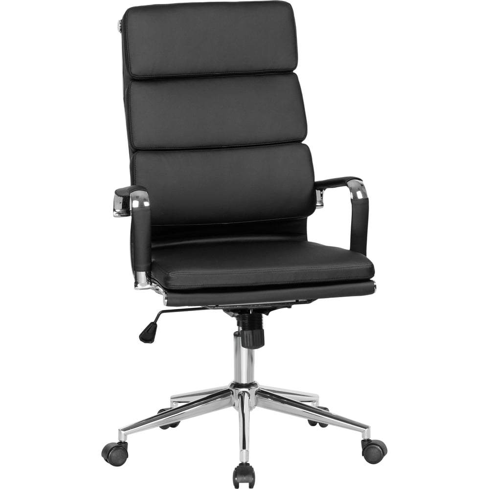 Офисное кресло для руководителей DOBRIN ARNOLD (цвет сиденья чёрный, цвет основания хромированная сталь) LMR-103B_M_EL-black