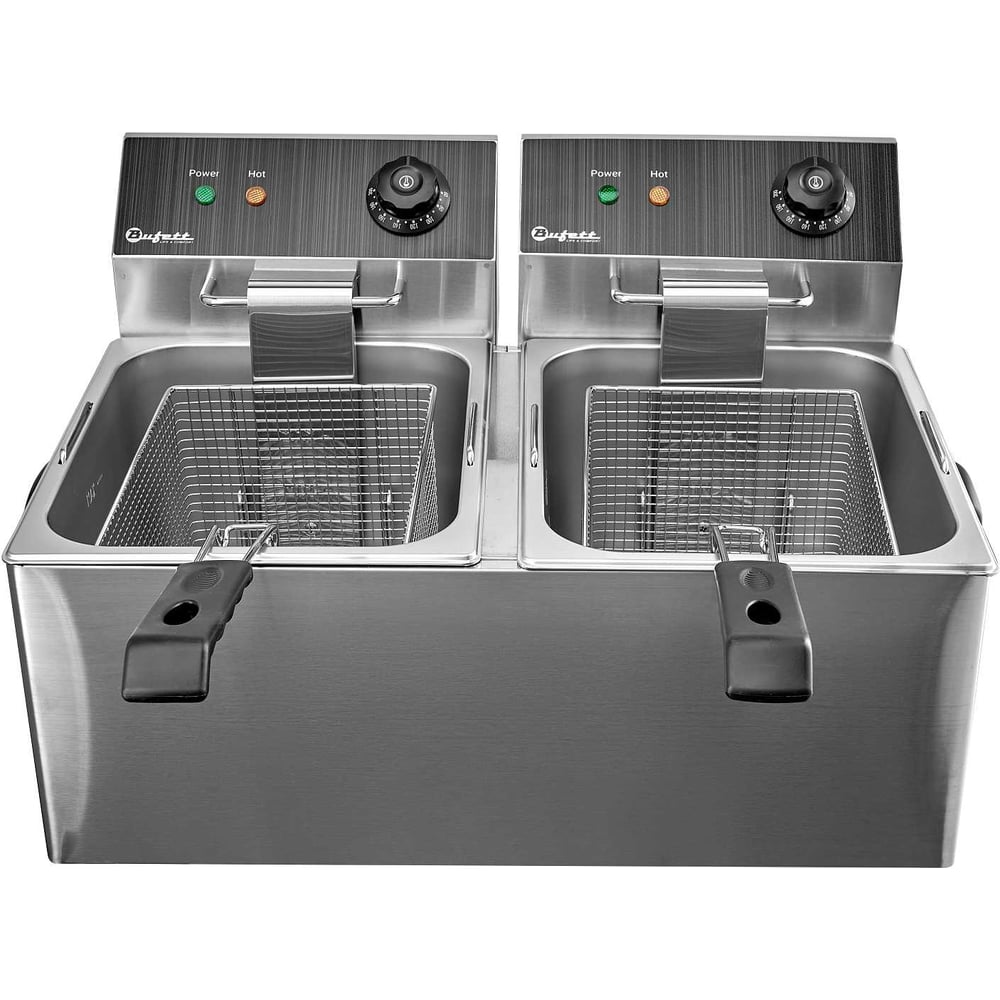 Фритюрница электрическая Bufett CFR 141 двойная 2x8л, с двумя коризинами, 2х3250Вт 641141