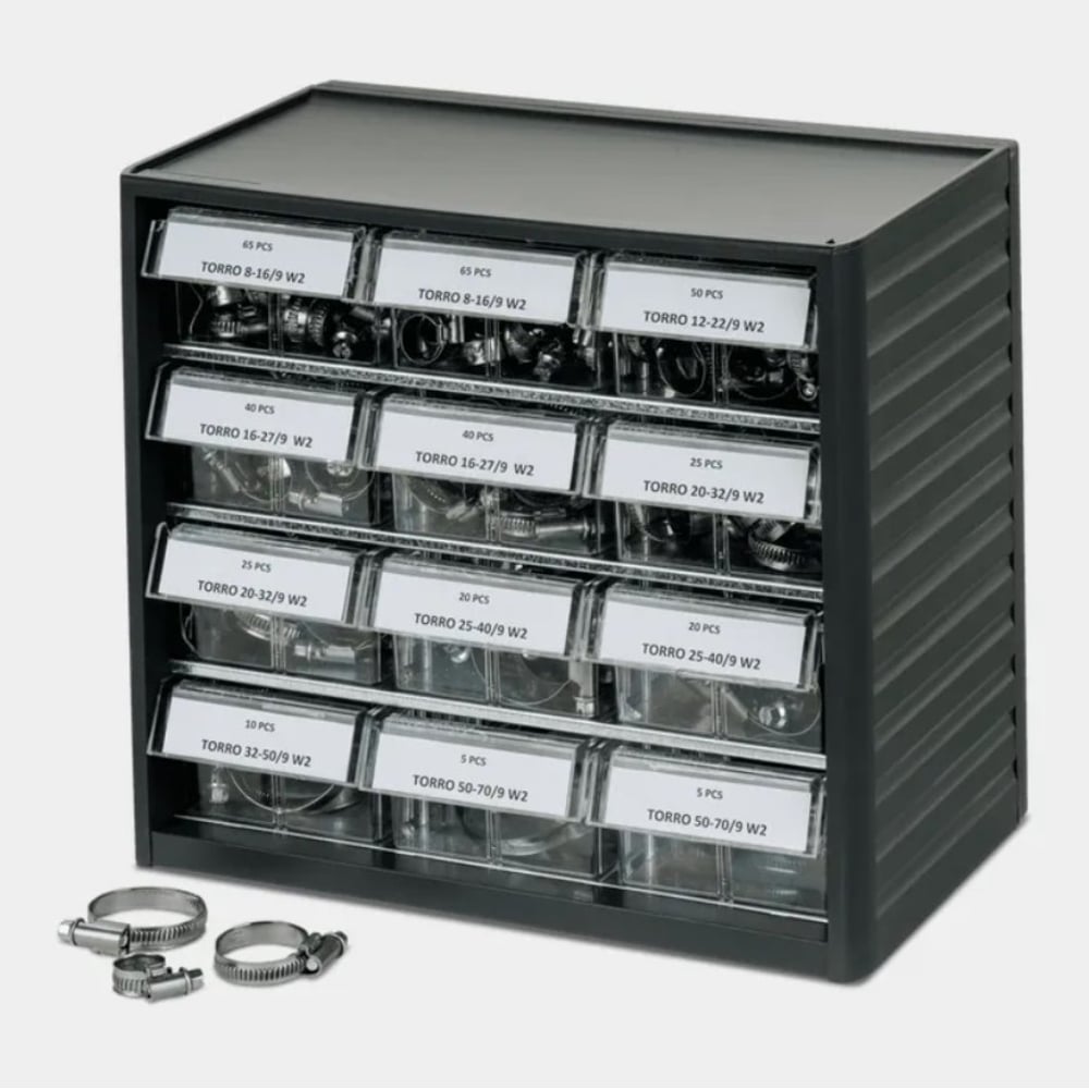 Короб с выдвижными секциями NORMA (12 шт.) и хомутами TORRO /9 W2 (370 шт.) NR-01269702370