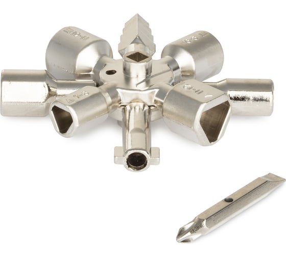 Изображение товара Ключ для электрошкафов VIRA с 10 рабочими профилями и битой 514010